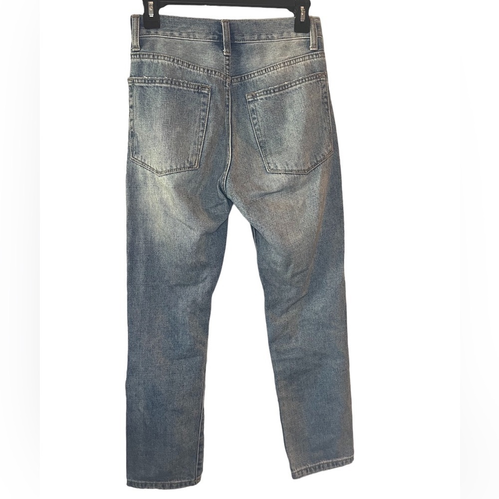 JBD Women’s High Rise Straight Leg Distressed Blue Jeans Size 24 - Picture 3 of 5